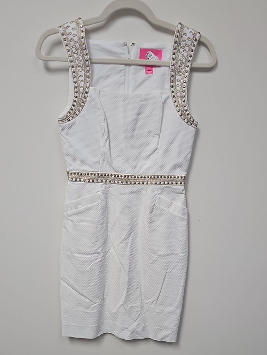 Lilly Pulitzer Dresses & Skirts - Lilly Pulitzer White Embellished Mini Sheath Dress